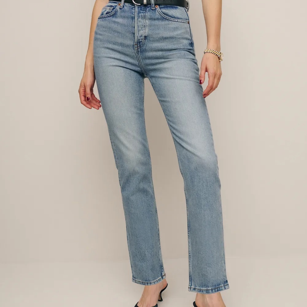 REFORMATION CYNTHIA STRETCH HIGH RISE STRAIGHT JEANS